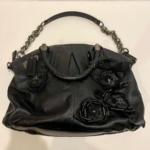 Vintage Coach Black Leatherlarge satchel